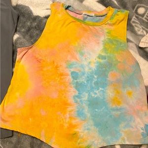 Rainbow brand, tie die tank top